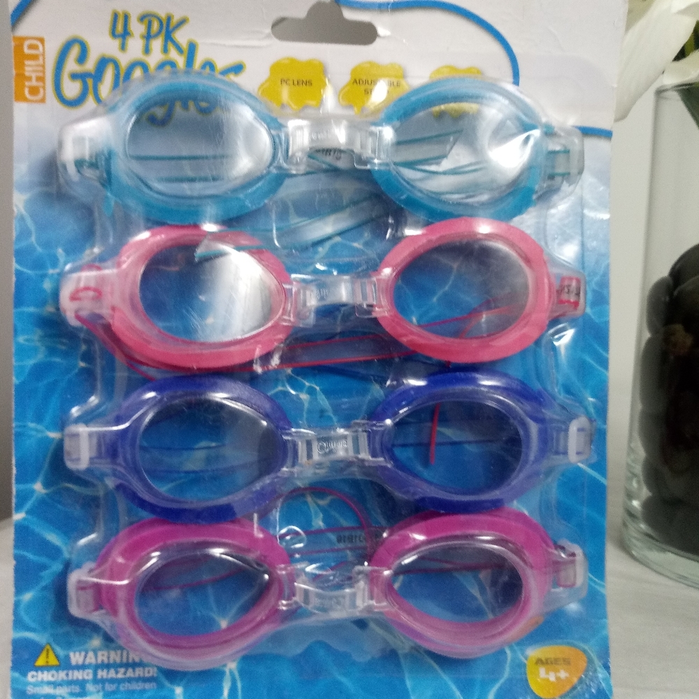 📌4/$20 Kids Swim Goggles NEW Multi-Colors 4pk - Picture 9 of 13